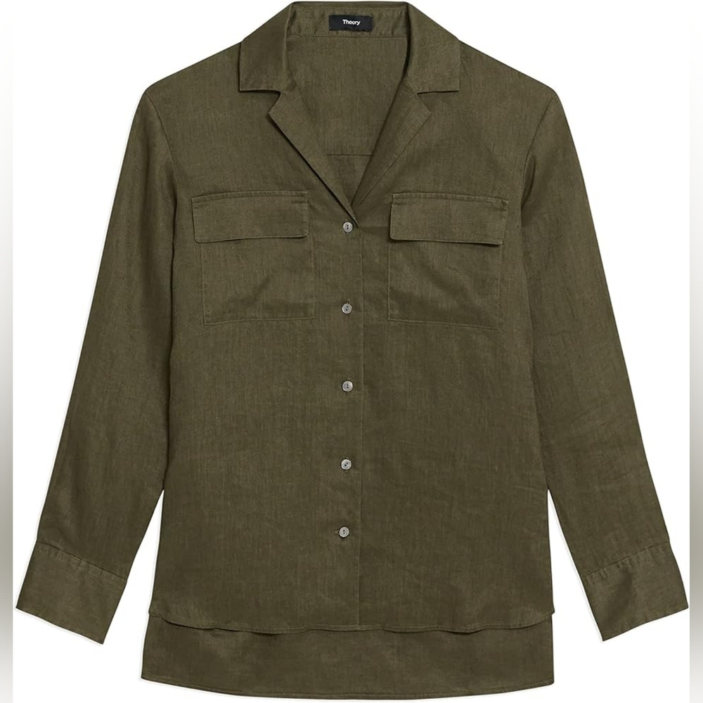 Theory linen Notch shirt NWT